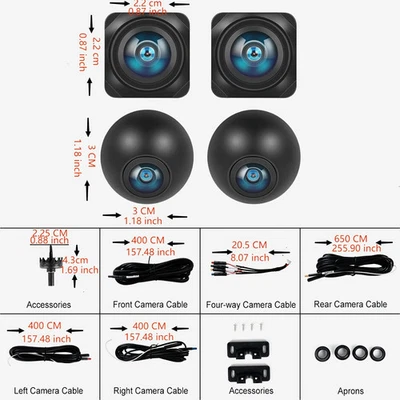 360° Surround Birds View Car Camera Panoramic Rear Vehicle Android Player 1080P - Image 1 of 4