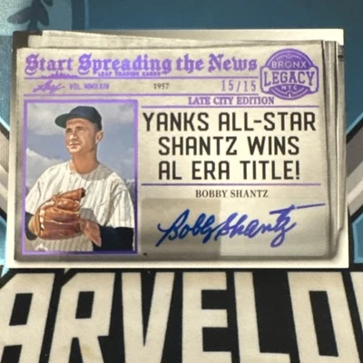 2024 Bronx Legacy 15/15 Bobby Shantz Auto Autograph Yankees - Image 1 of 4