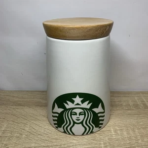 STARBUCKS Coffee Ceramic Storage Kitchen Canister Jar Green Mermaid Logo 2012 - Picture 1 of 12