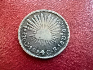 1854 Mexico ½ Real Culiacán C Silver – Strong Detail Early Republic - Picture 1 of 9