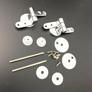 Alliage De Zinc Remplacement De Toilette Toilette Charnières Supports Set - Imagen 1 de 7