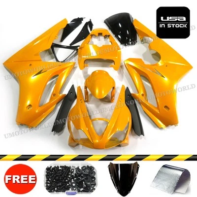 Yellow Fairing Kit w/ Bolts For Triumph Daytona 675 2006 2007 2008 ABS Bodywork - Imagem 1 de 4