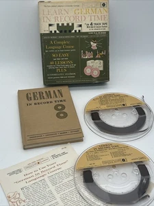 Learn German In Record Time 1964 Box Set (ILSF 403) • Book & 4 Track Tapes - Picture 1 of 23