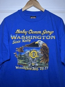 VTG 95 Harley Davidson Harley Owners Group Shirt Washington Single Stitch 90s - Picture 1 of 9