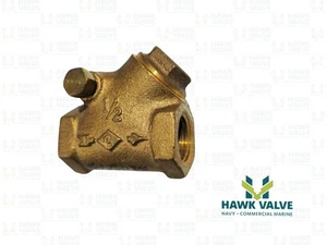 1/2" BRONZE 200 / 400 THREADED Y-PATTERN SWING CHECK VALVE -  CRANE FIG.36 - Picture 1 of 6