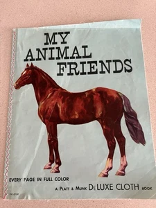 Vintage 1961 My Animal Friends, Platt & Munk, A Deluxe Cloth Book, 10 Pages - Bild 1 von 12