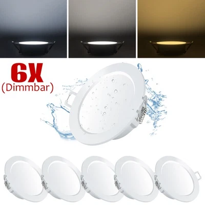 6x LED Einbaustrahler 230V Flach Einbau Spots Leuchten Dimmbar Deckenleuchte DE - Bild 1 von 4