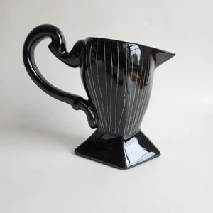 Vintage Jiri Bures 5" Creamer – Black & White Striped Retro Design – Australia - Picture 1 of 8
