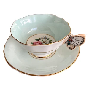 Taza de té y platillo Paragon Cerámica Mango Mariposa Diámetro 3,9 x 5,5 pulgadas - Imagen 1 de 8