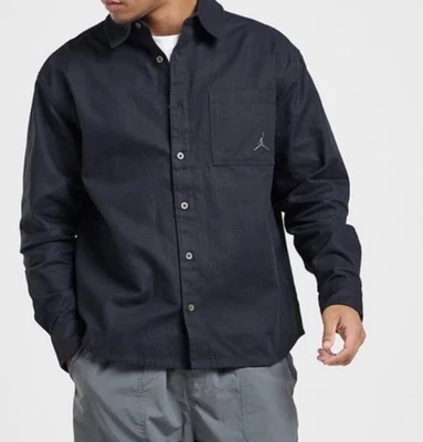 Air Jordan Essentials Button Down Shirt L Men’s Black Long Sleeve FV7446 010 - Image 1 of 4