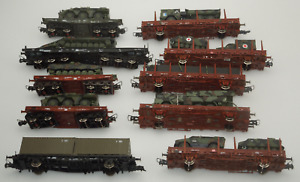 Roco H0 Militärzug, Bundeswehr, Flachwagen - u.a. Roco Minitanks etc. - 10 Wagen