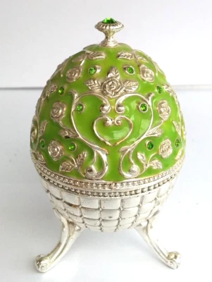 oeuf type fabergé boîte à bijoux en porcelaine - Photo 1/4