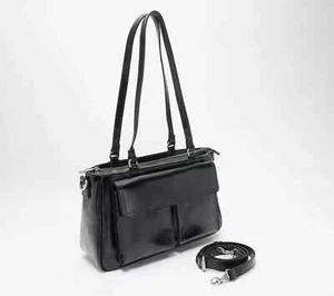 Patricia Nash Rosetti Leather Satchel Crossbody Signature Map Black, bag A654553 - Picture 1 of 16
