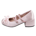 Woman's Retro Buckle Strap Ballet Theme Bow Sandal Mary Jane Pump Lacing Shoes