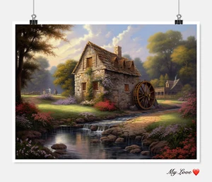The Watermill - Counted Cross Stitch Patterns - Color & BW Symbols - Picture 1 of 2
