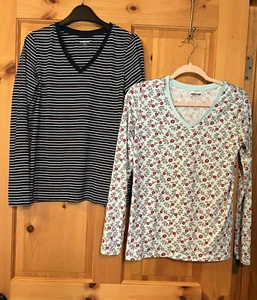 🌸Lands’ End XS Relaxed Supima Baumwolle T-Shirts Langarm 2er Set - Bild 1 von 6