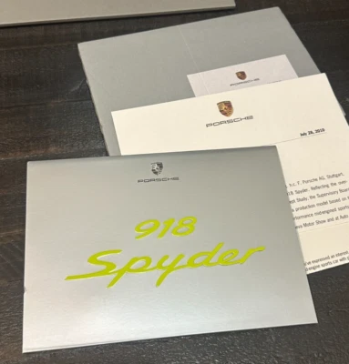 VERY RARE 2010 Porsche 918 Spyder VIP Invitation Brochure Press Release Original - Image 1 of 4