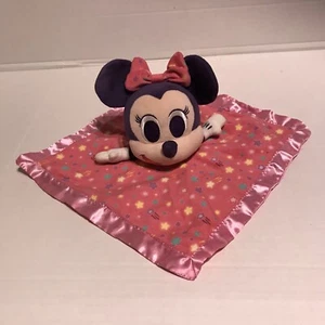 Disney Minnie Mouse Soft Plush Rattle Security Blanket Lovey Fleece & Satin - Picture 1 of 8