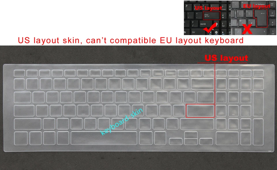 Keyboard Skin Cover Protector for Samsung 510R5E,510R5E-S01 450R5E 700Z5E 770Z5E - Image 1 of 3
