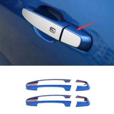 ★For Chevrolet Camaro 2016-2021 Blue Exterior Side Door Handle Ring Trim 4PCS - Image 1 of 4