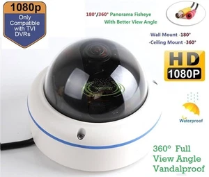TVI Fisheye Panoramic CCTV Vandal camera 360 Degree Super Wide Angle 1080P - Picture 1 of 5