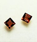 VERY NICE 3 mm SQUARE CUT MOZAMBIQUE GARNET GEMSTONE TWO PIECE LOT