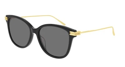 Nuevas gafas de sol BOTTEGA VENETA BV1048SA 001 55mm negras doradas Italia Foto 1 de 3