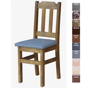 Polsterstuhl aus massivem Kiefernholz – Eichenfarbig – Ideal für Esszimmer - Bild 1 von 20