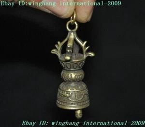 Tibetan Buddhism Bronze Dorje Vajra phurpa Bell chung statue Amulet Pendant - Picture 1 of 7