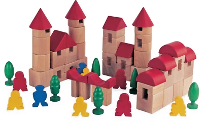 Wooden Building Blocks - Town Set 65 pce Toy 3 Years+ Early Learning imaginative - image 1 of 3