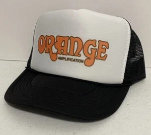 Vintage orange Verstärker Truckermütze Druckknopflasche schwarz Wippe Kappe Musikmütze - Bild 1 von 3