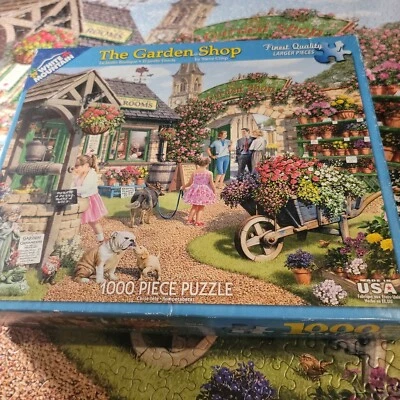 HTF White Mountain The Garden Shop Item #1151 1000 Piece Jigsaw Puzzle - Image 1 of 4