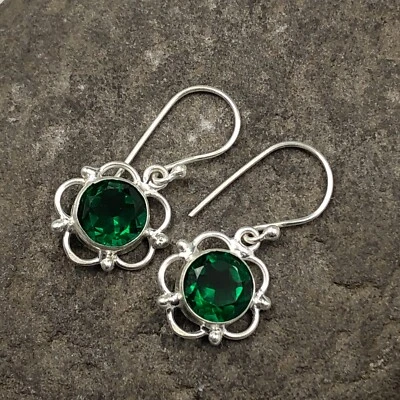Chrome diopside Gemstone Drop/Dangle Earrings 925 Sterling Silver For Women - Image 1 of 4