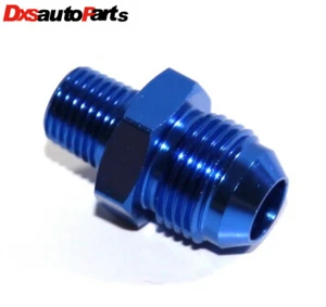 - Adaptador de ajuste extremo de manguera anodizado de aluminio macho de 8 AN macho a 1/4 NPT azul - Imagen 1 de 6