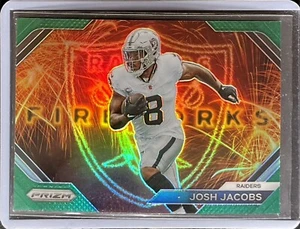 Josh Jacobs - 2023 Panini Prizm Football - Green Prizm - Fireworks #F-17 - Bild 1 von 1