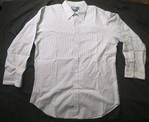 Polo Ralph Lauren Andrew Shirt 17.5" Long Sleeve Striped Classic Fit XL - Picture 1 of 17