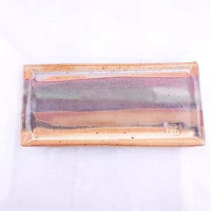 Pottery Stoneware Sushi Serving Platter Brown Abstract Handmade - Picture 1 of 8