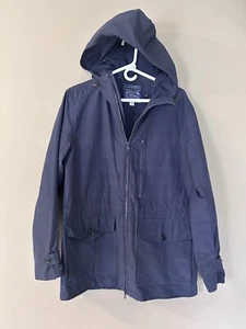 J. Crew Mens Hooded 3 In 1 System Navy Blue Nylon Jacket Rain Chore Lined Med - Picture 1 of 12