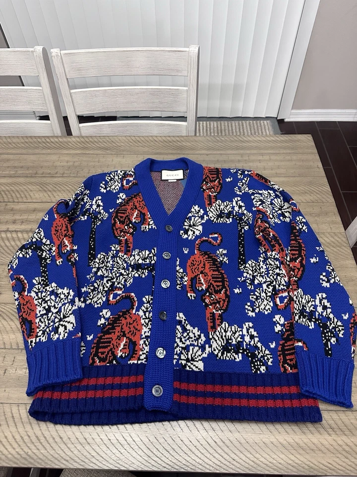 Gucci Tiger Cardigan Sweater Men Medium  - Image 1 of 4