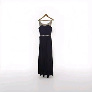 Black Ball Gown Wedding Masquerade Cruise Dress Size 8 Waist 28 - Picture 1 of 10