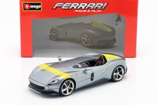 Ferrari Monza SP1 Baujahr 2019 grau metallic / gelb 1:18 Bburago