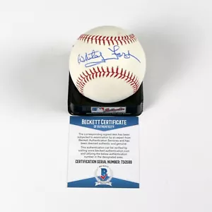 Whitey Ford Signed Rawlings OMLB Baseball Autograph Yankees HOF Beckett COA - Picture 1 of 1