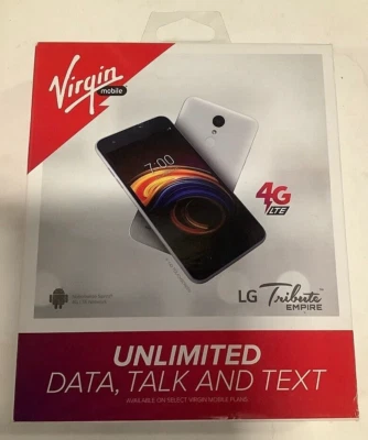 NEW Virgin Mobile LG Tribute Empire 4G LTE WHITE 16GB Prepaid Smart Phone - Image 1 of 3