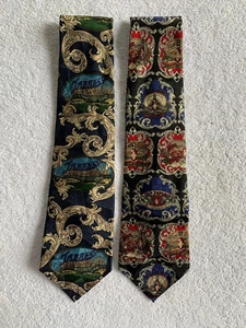 VTG Tabasco Neckties Lot Of 2 Pure Silk Marsh Grass Avery Island LA Hot Sauce - Picture 1 of 7