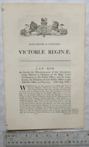 1806 Act of Parliament: discontinue Attendance Masters in Ordinary Chancery - Picture 1 of 1