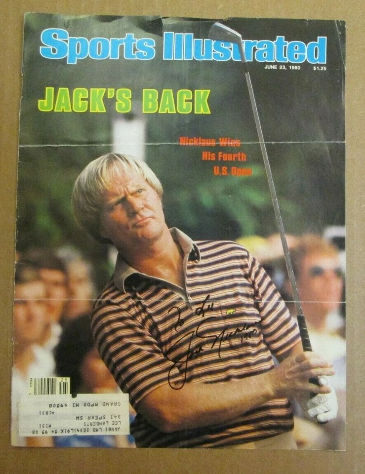 VINTAGE 1980 SPORTS ILLUSTRATED COVER SIGNED BY JACK NICKLAUS PRO GOLFER RARE - Image 1 of 1