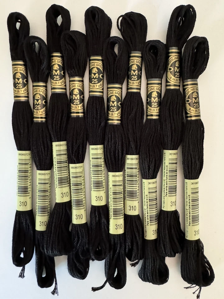 DMC Cotton Embroidery Floss Thread~Lot of 10 Skeins~Black 117-310 - Image 1 of 3