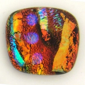 "Lynn 16mm x 18mm" Dichroic Glass Cabochon Hand Made by Relei - Picture 1 of 2