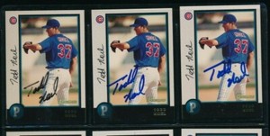 Lot (3) 1998 Bowman #197 Todd Noel Chicago Cubs Signed Autograph (BK44) SWSW