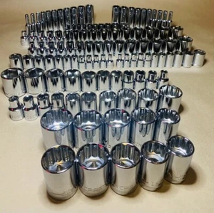 CRAFTSMAN 118 pc 1/4 3/8 1/2 Dr SAE METRIC MM 6pt 12pt ratchet wrench socket set - Picture 1 of 20